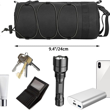 2.5L Bike Handlebar Bag, Waterproof Bicycle Accessories, Bike Frame Front Pouch with Zipper and Shoulder Strap