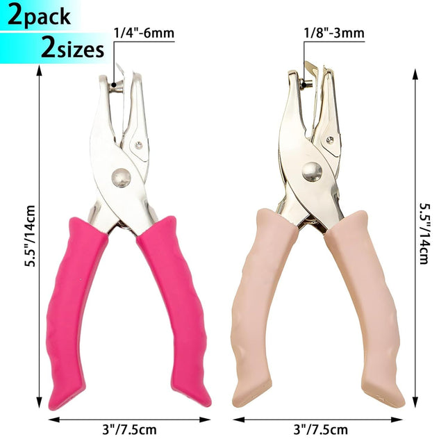 Single Hole Punch 1/4 and 1/8 2 Pack Small Hole Puncher for Crafts One Hole – product detail