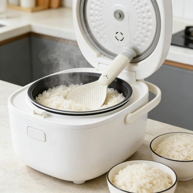 2PCS Plastic Rice Spoon Non Stick Standing Rice Paddle Heat Resistant Scooper for Kitchen Cooker Home – product detail