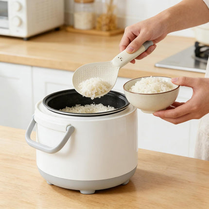 2PCS Plastic Rice Spoon, Non Stick Standing Rice Paddle, Heat Resistant Scooper for Kitchen, Cooker, Home, Restaurant