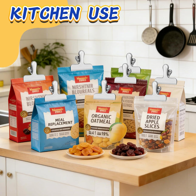 12 Pack Stainless Steel Chip Clips Bag Clips for Food Heavy Duty Snack Clip Metal – product detail
