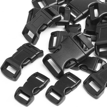 CooBigo 60 Pack Paracord Bracelets Buckles, 5/8, 1/2 and 3/8 Inch Contoured Paracord Buckles, Plastic Side Release Clasp for Parachute 550 Cord Bracelets Clasps Clip Dog Collar Accessories (20 Each)