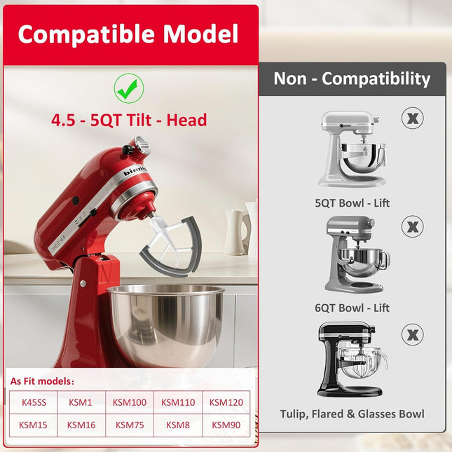 Flex Edge Beater for KitchenAid 4.5/5 Qt Tilt-Head Stand Mixer – product detail