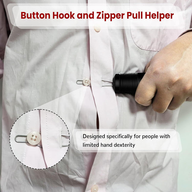 Button Hook with Zipper Pull Button Assist Tool Button Hook for Seniors Disabled Limited Hand – product detail