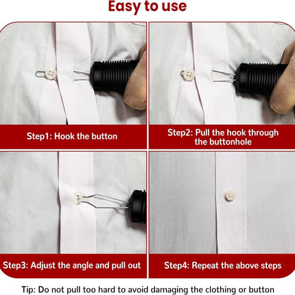 Button Hook with Zipper Pull, Button Assist Tool, Button Hook for Seniors, Disabled, Limited Hand Mobility, One Handed Button Helper Tool, Gifts for People with Disabilities, Easy to Use