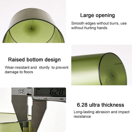 Small Trash Can Plastic Wastebasket 1.5 Gallon Round Garbage Container Bin for Bathroom, Bedroom, Kitchen, College Dorm, Office, Craft Room - Clear & Green