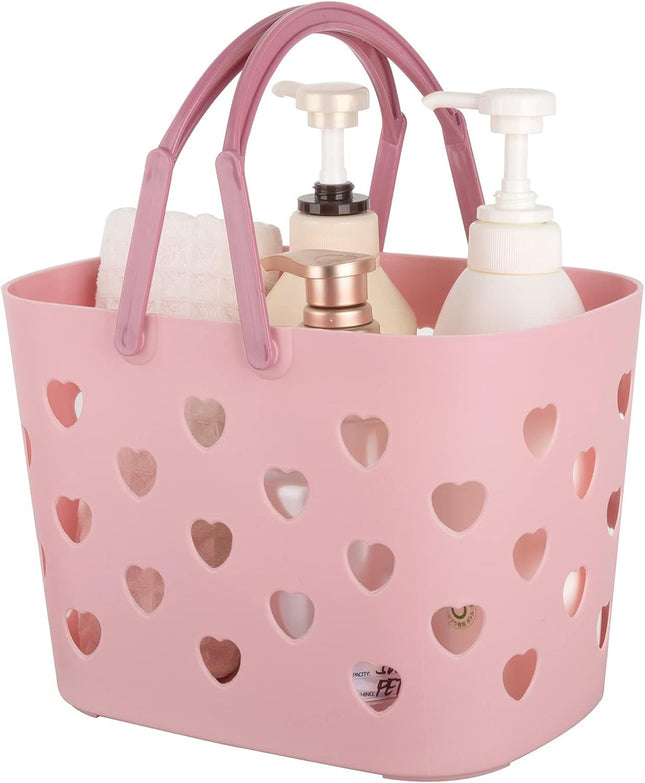 Portable Shower Caddy Tote Plastic Storage Basket with Handle Box Organizer Bin for Bathroom Pantry Kitchen