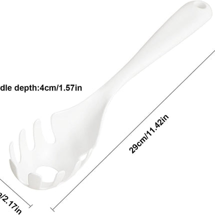 1 Pc White Pasta Fork - Teeth Spaghetti Spoon, Kitchen Noodle Fork Spoon, Spaghetti Fork Server