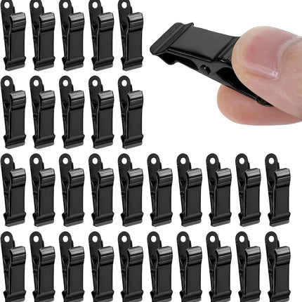 30 PCS Black Mini Clips for Crafts, 1.58 Inch X 0.5 Inch Metal Alligator Clamps, Sturdy Spring Clips, Hanging Crocodile Clips for Wires Photo Snacks Paper Christmas DIY Decoration
