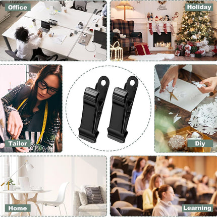 30 PCS Black Mini Clips for Crafts, 1.58 Inch X 0.5 Inch Metal Alligator Clamps, Sturdy Spring Clips, Hanging Crocodile Clips for Wires Photo Snacks Paper Christmas DIY Decoration