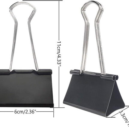 Extra Large Binder Clips 2.4-Inch (12 Pack), Big Paper Clamps for Office Supplies, Black