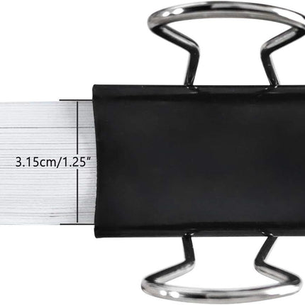 Extra Large Binder Clips 2.4-Inch (12 Pack), Big Paper Clamps for Office Supplies, Black