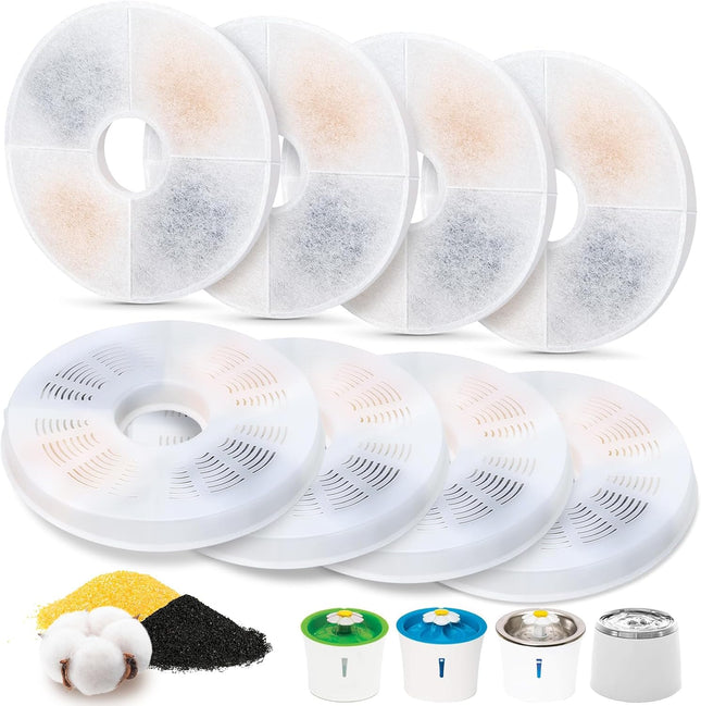 8 Pack Cat Water Fountain Filter Replacement Compatible with Catit Cat Fountain Filters Compatible