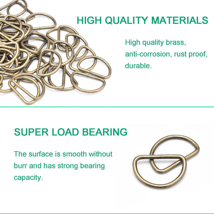 CooBigo 100 Pack 1" Metal D Ring for Purse Making Aprons Belts, Dee Rings Metal Buckle for Canvas Bags Webbing Leather Straps Wallets Crafts Pet Collar Backpack Hardware Assorted