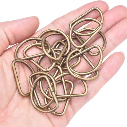 CooBigo 100 Pack 1" Metal D Ring for Purse Making Aprons Belts, Dee Rings Metal Buckle for Canvas Bags Webbing Leather Straps Wallets Crafts Pet Collar Backpack Hardware Assorted