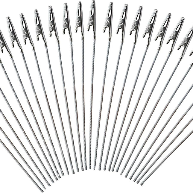 Yansanido Set of 50 Metal Wire Alligator Clamp 6 Inch Long-Tailed Alligator Iron Clip Clasp Clamp Standfor DIY Card Photo Memo Clip Holder (6inch-50pack)