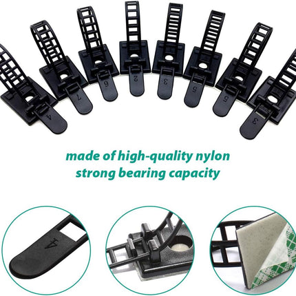 50 Pieces Cable Management Desk Wire Organizer Cable Ties Zip Ties Adhesive Cord Clips Cord Keeper Desk Wire Management