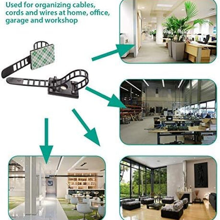 50 Pieces Cable Management Desk Wire Organizer Cable Ties Zip Ties Adhesive Cord Clips Cord Keeper Desk Wire Management