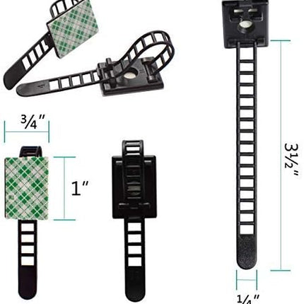50 Pieces Cable Management Desk Wire Organizer Cable Ties Zip Ties Adhesive Cord Clips Cord Keeper Desk Wire Management