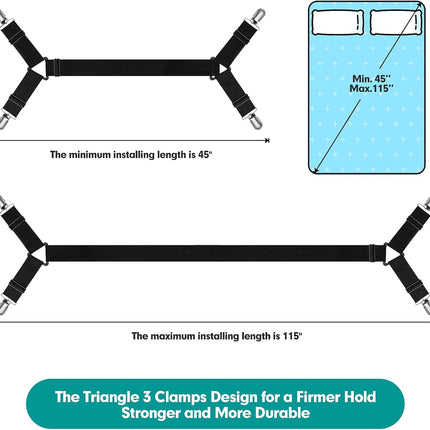 Sheet Keeper Straps Bed Sheet Holder for Corners Bedsheet Stays Suspender Clips Fitted Sheet Holder Garters Fasteners Mattress Clamps