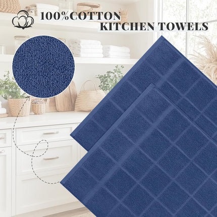 Homaxy Premium Kitchen Towels(18”x 28”, 6 Pack), Large Cotton 380 GSM Kitchen Hand Towels and Kitchen Towels 18"x28"(Navy Blue), 6 Pack Large Cotton 380 GSM Dish Towels