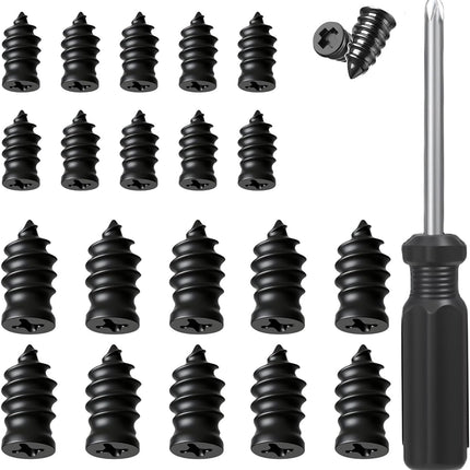 Tire Repair Nails Kit with 2 Sizes, Screw in Tire Repair Plugs with Box and Screwdriver, Fast Self-Service Tire Repair Tools (10Set)