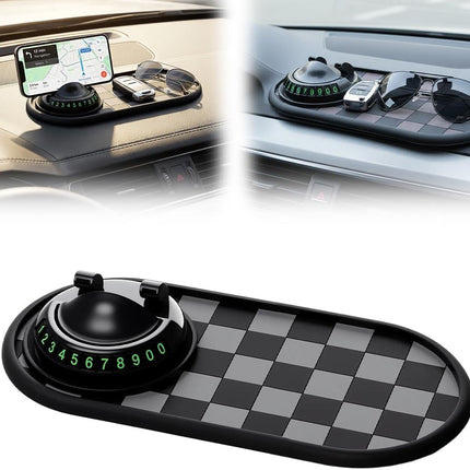 Mobile Phone Bracket Anti-Slip Mat, Multifunction Car Dashboard Mat with Temporary Parking Number, Large Universal Fit Anti-Slip Mat for Phones, Sunglasses and Keys Gadget (Style E)