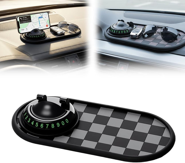 Mobile Phone Bracket Anti-Slip Mat Multifunction Car Dashboard Mat with Temporary Parking Number Large