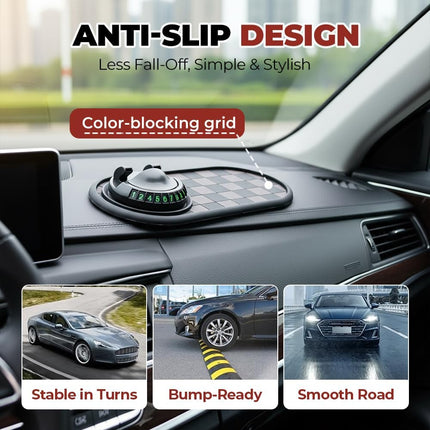 Mobile Phone Bracket Anti-Slip Mat, Multifunction Car Dashboard Mat with Temporary Parking Number, Large Universal Fit Anti-Slip Mat for Phones, Sunglasses and Keys Gadget (Style E)