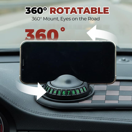 Mobile Phone Bracket Anti-Slip Mat, Multifunction Car Dashboard Mat with Temporary Parking Number, Large Universal Fit Anti-Slip Mat for Phones, Sunglasses and Keys Gadget (Style E)