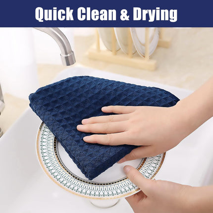Homaxy Kitchen Towels Set, 16 x 28 Inches and 13 x 28 inches, Set of 8 Bulk Cotton Kitchen Towels Set, Ultra Soft Absorbent Dish Towels for Washing Dishes, Navy Blue