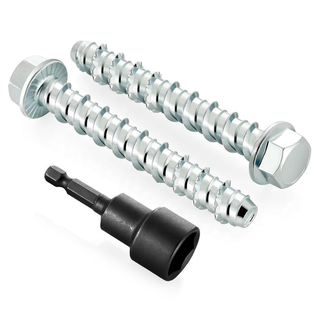 3/8 x 2-1/2 Concrete Screws Zinc Plated Large Diameter Concrete Screw for Anchoring to Masonry