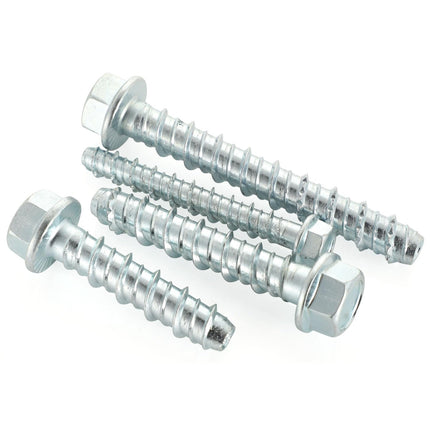 3/8" x 2-1/2" Concrete Screws, Zinc Plated Large Diameter Concrete Screw for Anchoring to Masonry, Concrete, Brick or Block, 25 PCS (Including One Socket Wrench)