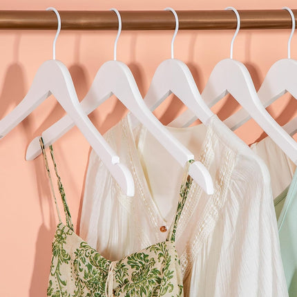 TOPIA HANGER Bride Hanger for Wedding Dress, Premium White Wooden Hangers, 360° Swivel White Hook, Smooth Finish, Extra Smoothly Cut Notches, 10 Pack-CT06W