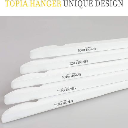 TOPIA HANGER Bride Hanger for Wedding Dress, Premium White Wooden Hangers, 360° Swivel White Hook, Smooth Finish, Extra Smoothly Cut Notches, 10 Pack-CT06W