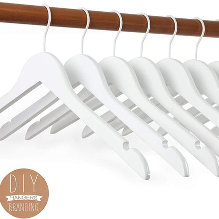 TOPIA HANGER Bride Hanger for Wedding Dress, Premium White Wooden Hangers, 360° Swivel White Hook, Smooth Finish, Extra Smoothly Cut Notches, 10 Pack-CT06W