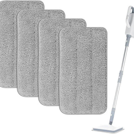 Microfiber Steam Mop Pads Compatible with FODFINU, Seyola & FEPPO and Wotaste Steam Mop Cleaner - Washable and Reusable Replacement Mop Pads for Floor Cleaning, 4 Pack