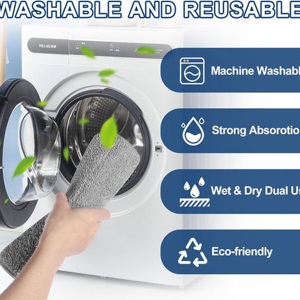 Microfiber Steam Mop Pads Compatible with FODFINU, Seyola & FEPPO and Wotaste Steam Mop Cleaner - Washable and Reusable Replacement Mop Pads for Floor Cleaning, 4 Pack