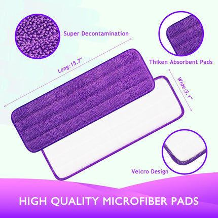 Reusable Power Mop Refills Pads Compatible with Swiffer PowerMop Mop 4 Pack & Reusable Wet Pads Refill Compatible with Swiffer Sweeper Mop 4 Pack (Mop is not Included)