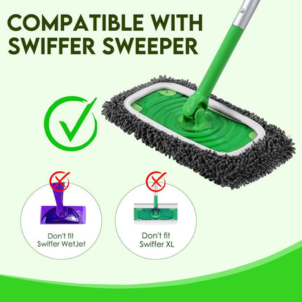 Reusable Power Mop Refills Pads Compatible with Swiffer PowerMop Mop 4 Pack & Reusable Wet Pads Refill Compatible with Swiffer Sweeper Mop 4 Pack (Mop is not Included)