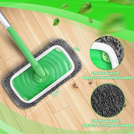 Reusable Power Mop Refills Pads Compatible with Swiffer PowerMop Mop 4 Pack & Reusable Wet Pads Refill Compatible with Swiffer Sweeper Mop 4 Pack (Mop is not Included)
