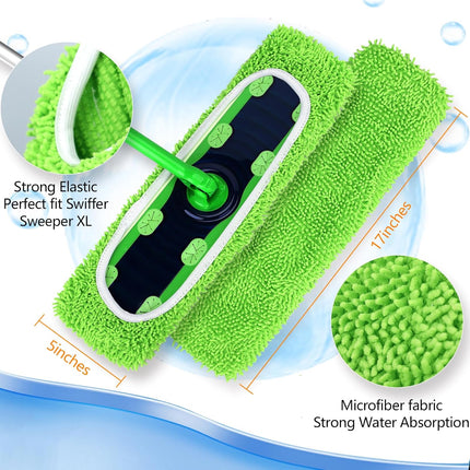 Reusable Power Mop Refills Pads Compatible with Swiffer PowerMop Mop 4 Pack & 2 Pack Dry & Wet XL Pads