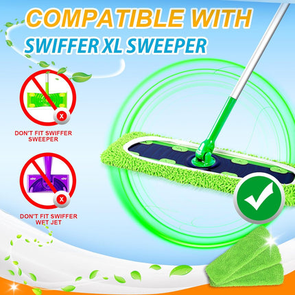 Reusable Power Mop Refills Pads Compatible with Swiffer PowerMop Mop 4 Pack & 2 Pack Dry & Wet XL Pads