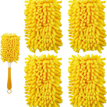 4 Pack Reusable Duster Refill for Swiffer Hand Duster & 6 Pack Reusable Microfiber Mop Pads for Swiffer Sweeper Mop