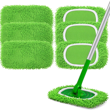 4 Pack Reusable Duster Refill for Swiffer Hand Duster & 6 Pack Reusable Microfiber Mop Pads for Swiffer Sweeper Mop