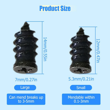 Tire Repair Nails Kit with 2 Sizes, Screw in Tire Repair Plugs with Box and Screwdriver, Fast Self-Service Tire Repair Tools for Car, Motorcycle, Truck, Tractor (20 pcs)