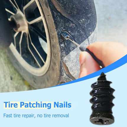 Tire Repair Nails Kit with 2 Sizes, Screw in Tire Repair Plugs with Box and Screwdriver, Fast Self-Service Tire Repair Tools for Car, Motorcycle, Truck, Tractor (20 pcs)