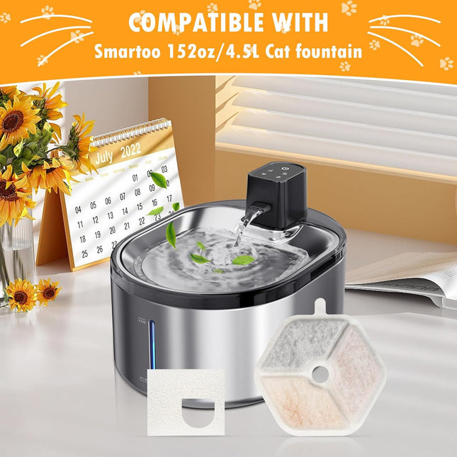 12 Plus 12 Filter & Sponges for Smartoo 152oz/4.5L Wireless Cat Water Fountain Quadruple Filtration – product detail