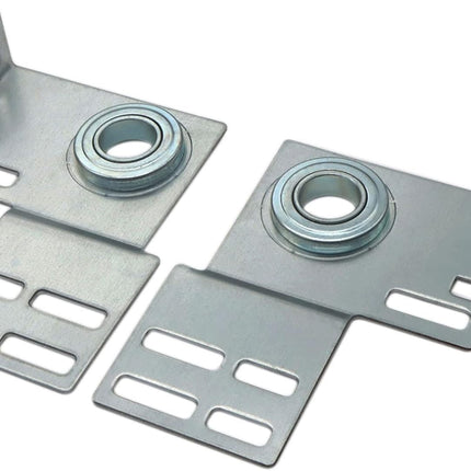 End Bearing Plates Brackets, Garage Door Parts Torsion Spring Residential Bracket with Bearings 3 3/8 Inch, for 2" Track Wood or Steel Doors (Pair)