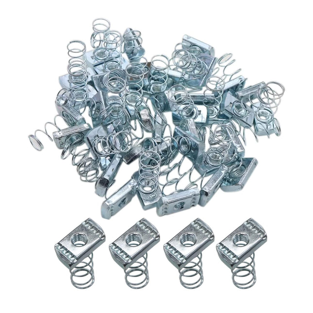 (100) Strut Channel Nuts 3/8-16 Spring Channel Nuts with Zinc Electroplate Finish Long Spring Nuts Great